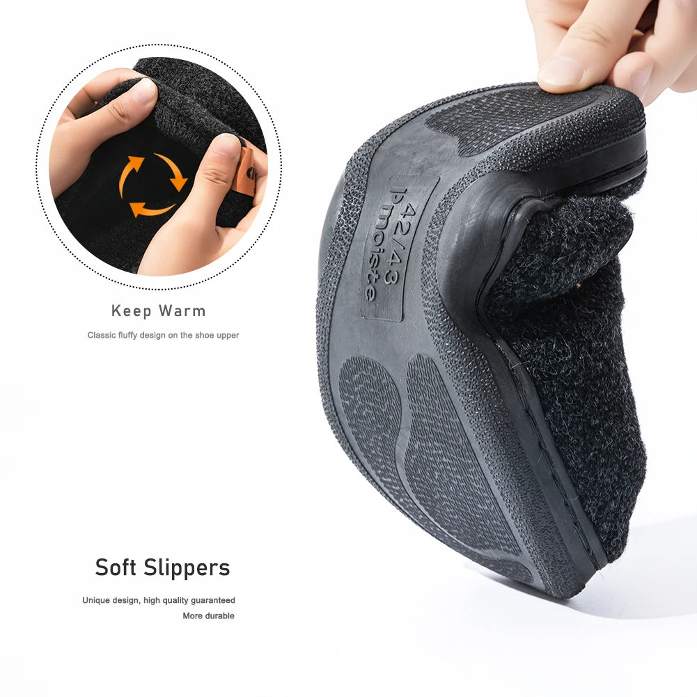 Winter Felt Platform House Slippers