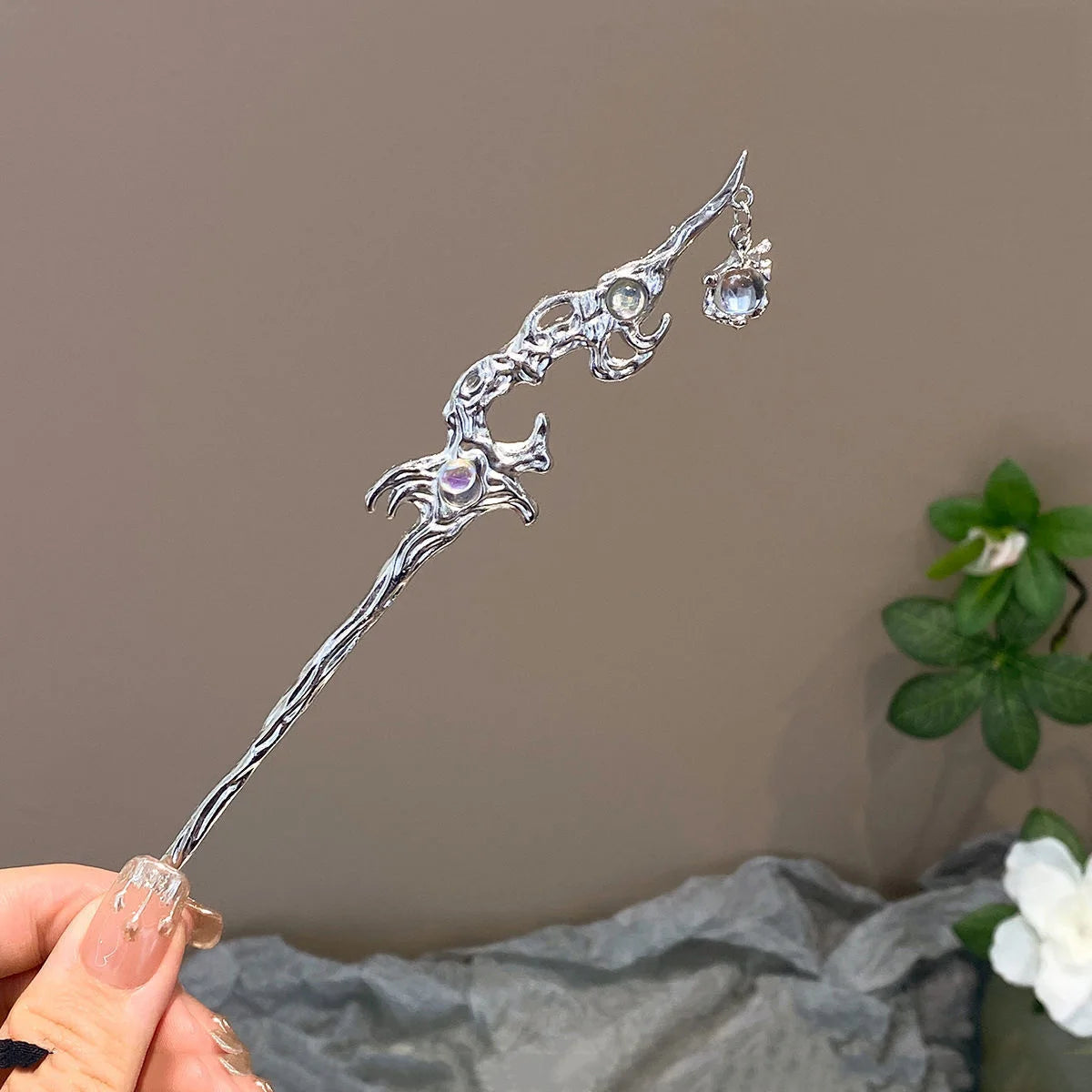 Sparkly Moonstone Hairpins