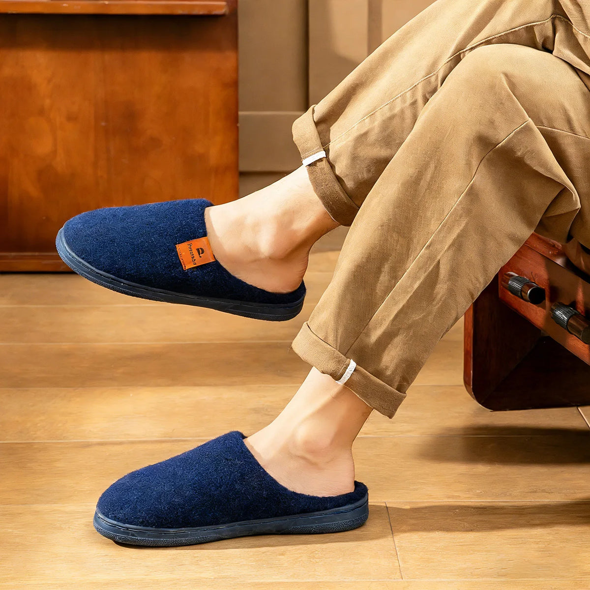 Winter Felt Platform House Slippers